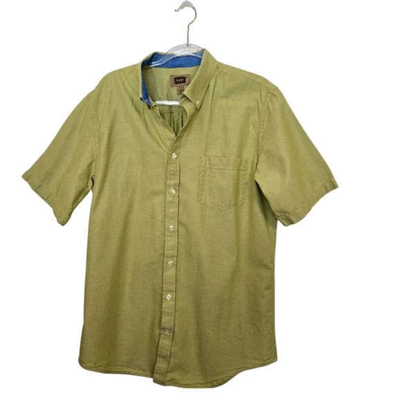 The Foundry Supply Co Green Short Sleeve Button Up Shirt Cotton Mens Sz LT - Picture 3 of 8
